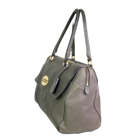 ROOMY Mulberry MUSHROOM GRAY GENUINE LEATHER ZIP TOP SHOULDER BAG HANDBAG PURSE - Picture 3 of 16